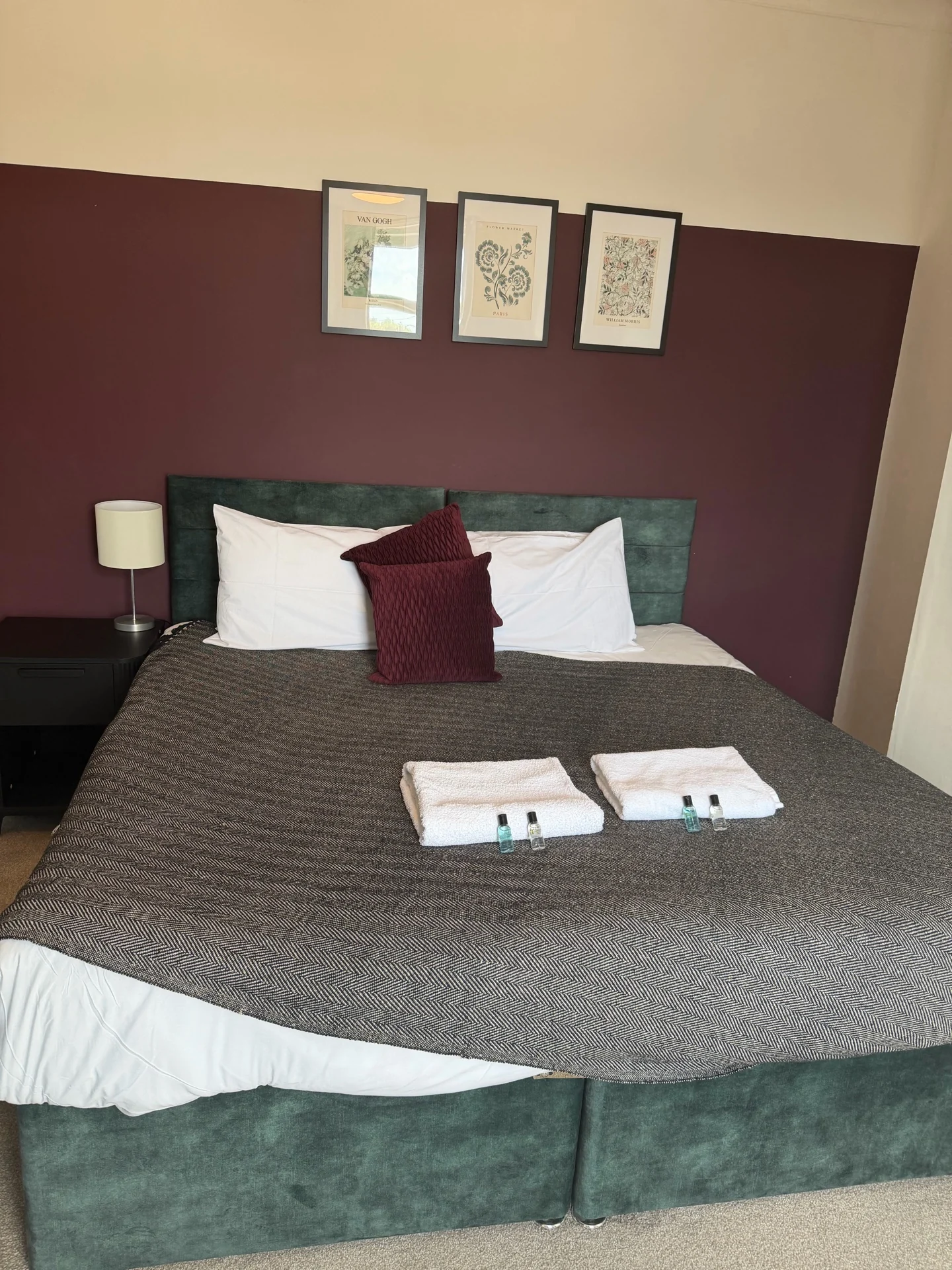 Cosy Quarters bedroom prepared with clean linen, towels and guest amenities