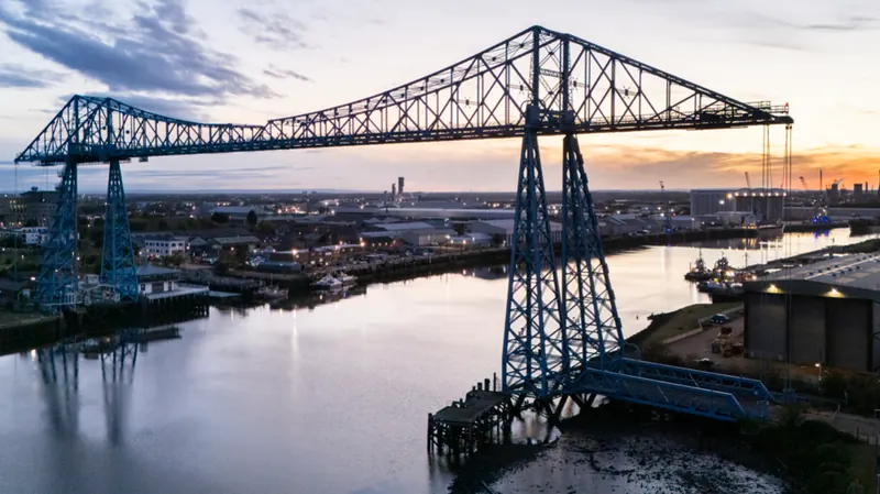 Middlesbrough Transporter Bridge at dusk