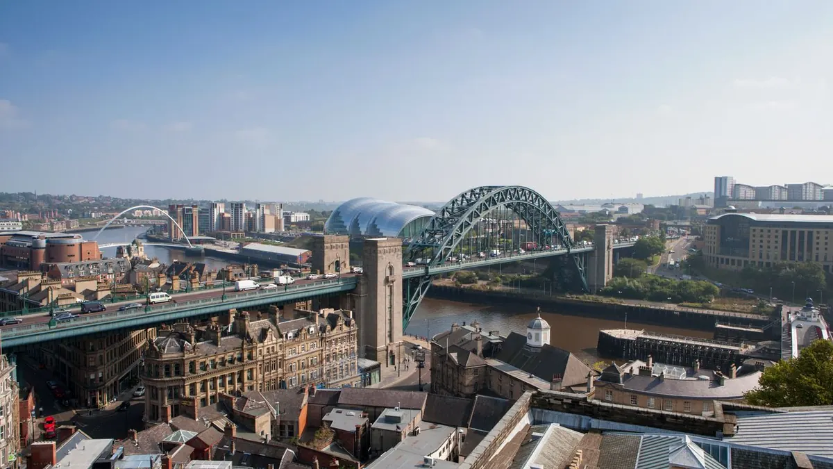 Newcastle Quayside bridges over the River Tyne