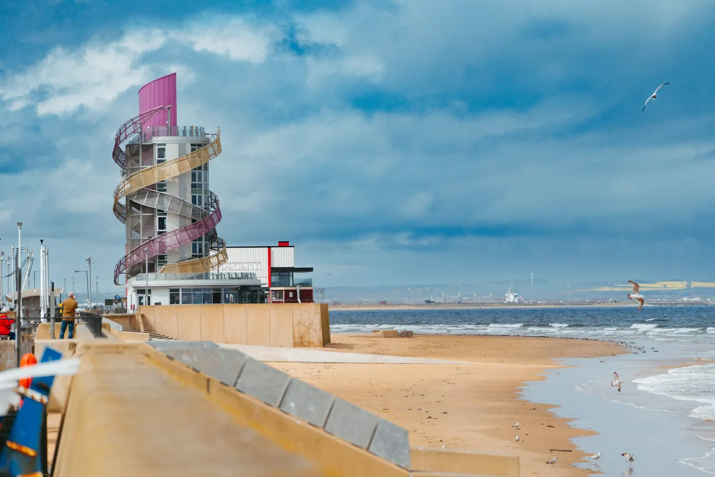 Redcar seafront and coastal landmark