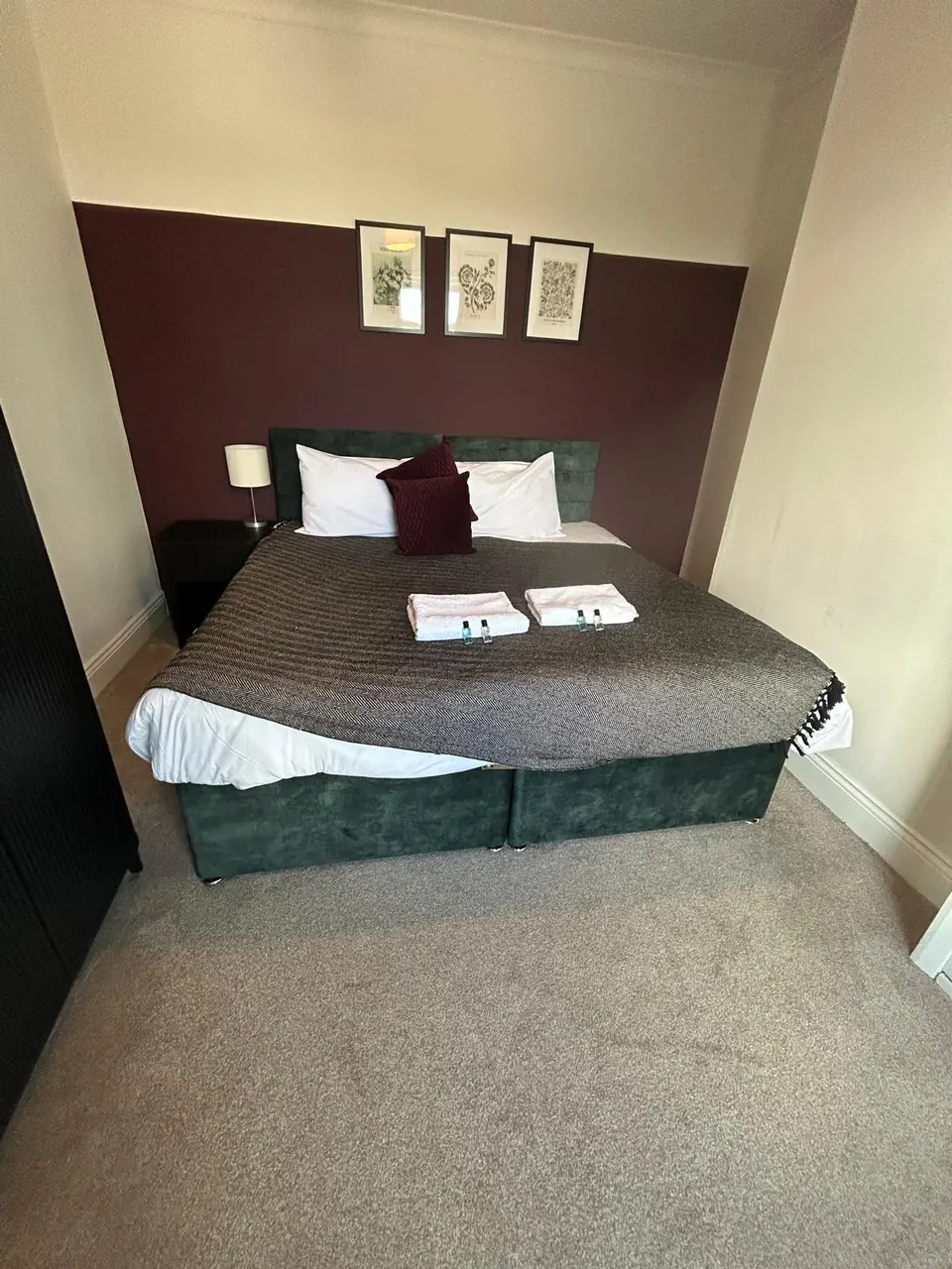 Serviced accommodation bedroom prepared for arrival