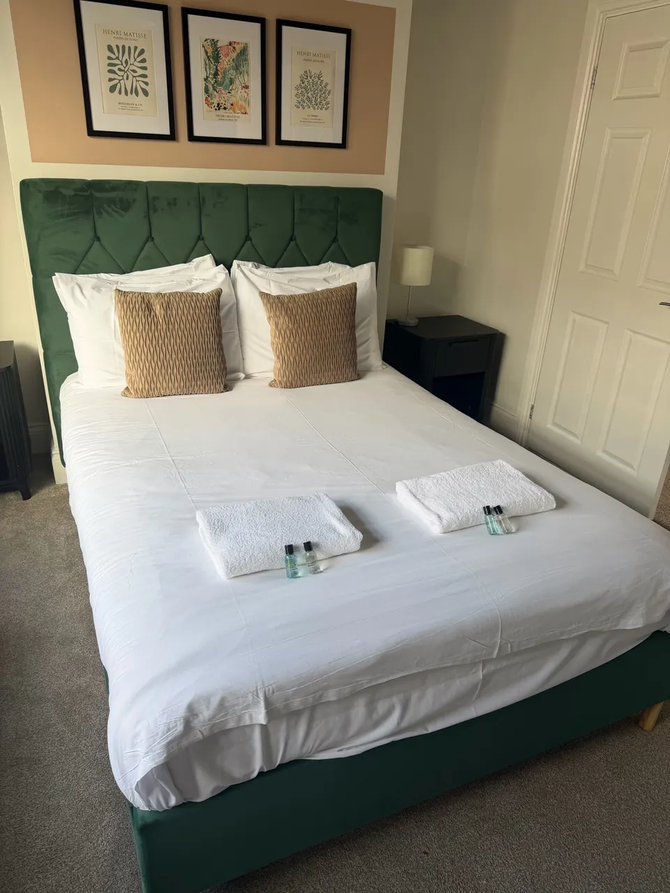Fresh linen, towels and consumables prepared for a serviced accommodation changeover