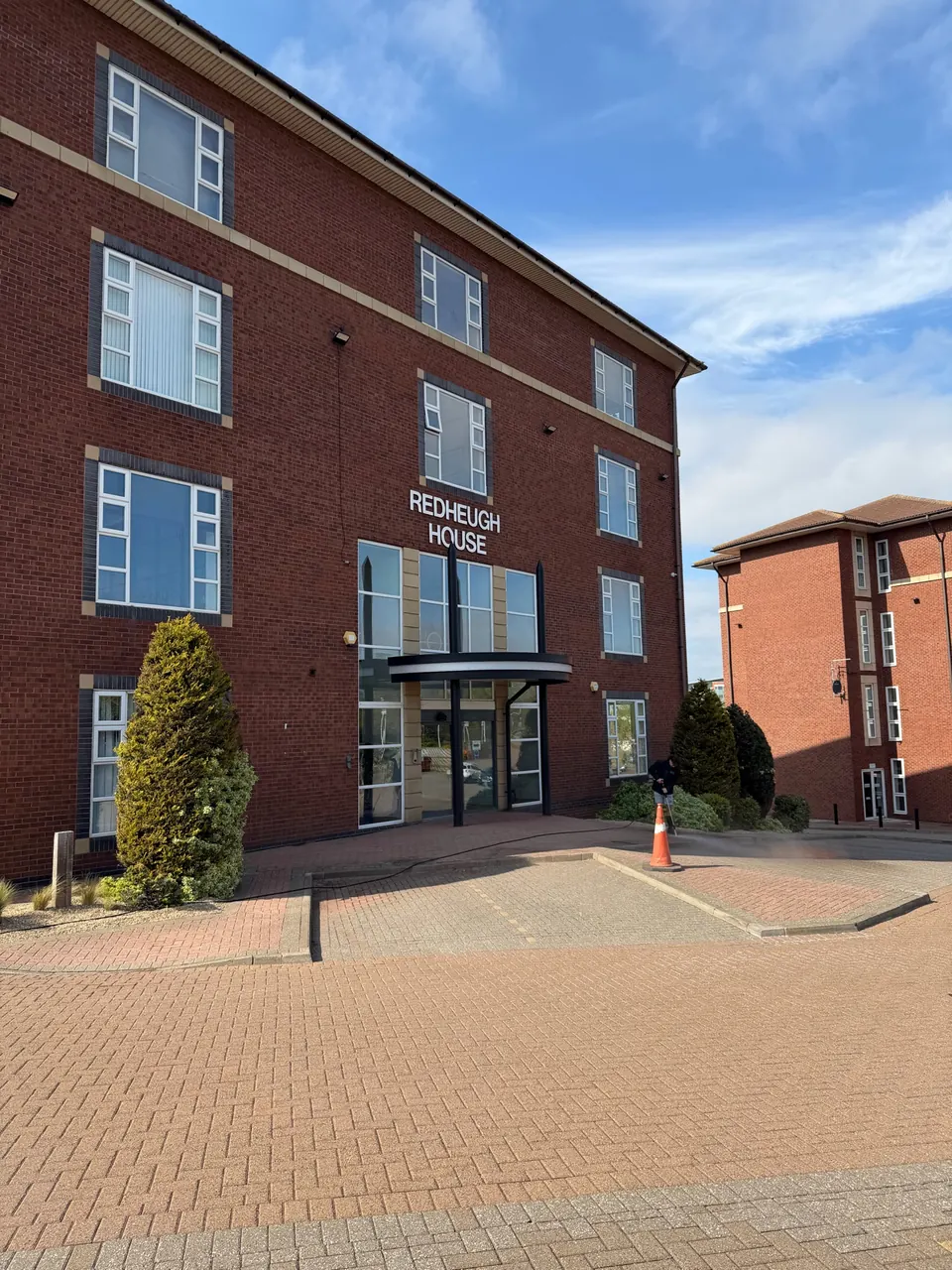 Commercial car park pressure washing at Redheugh House
