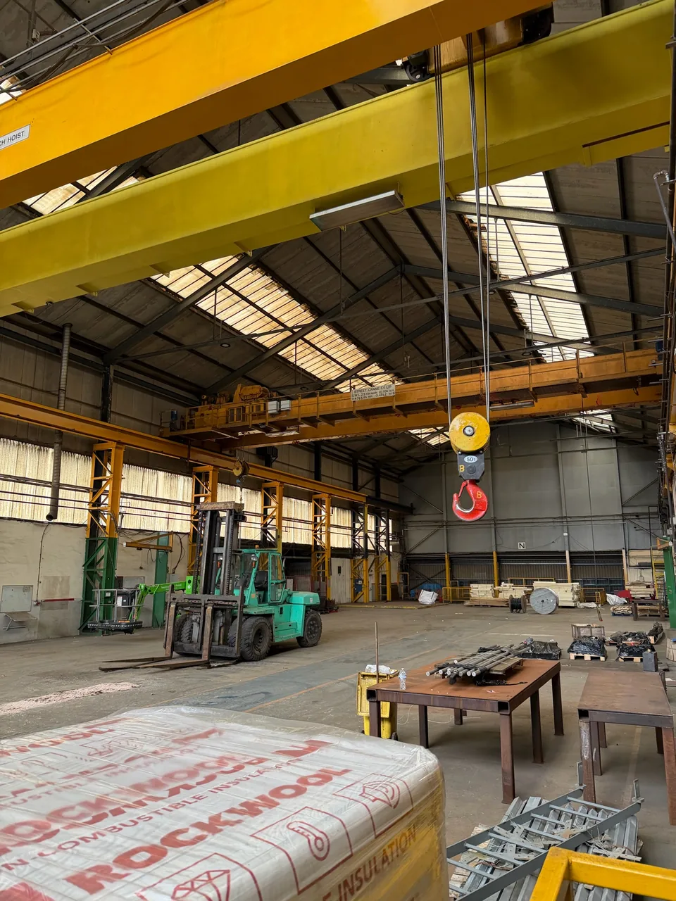 PACS Marine warehouse floor and equipment during builders-clean preparation