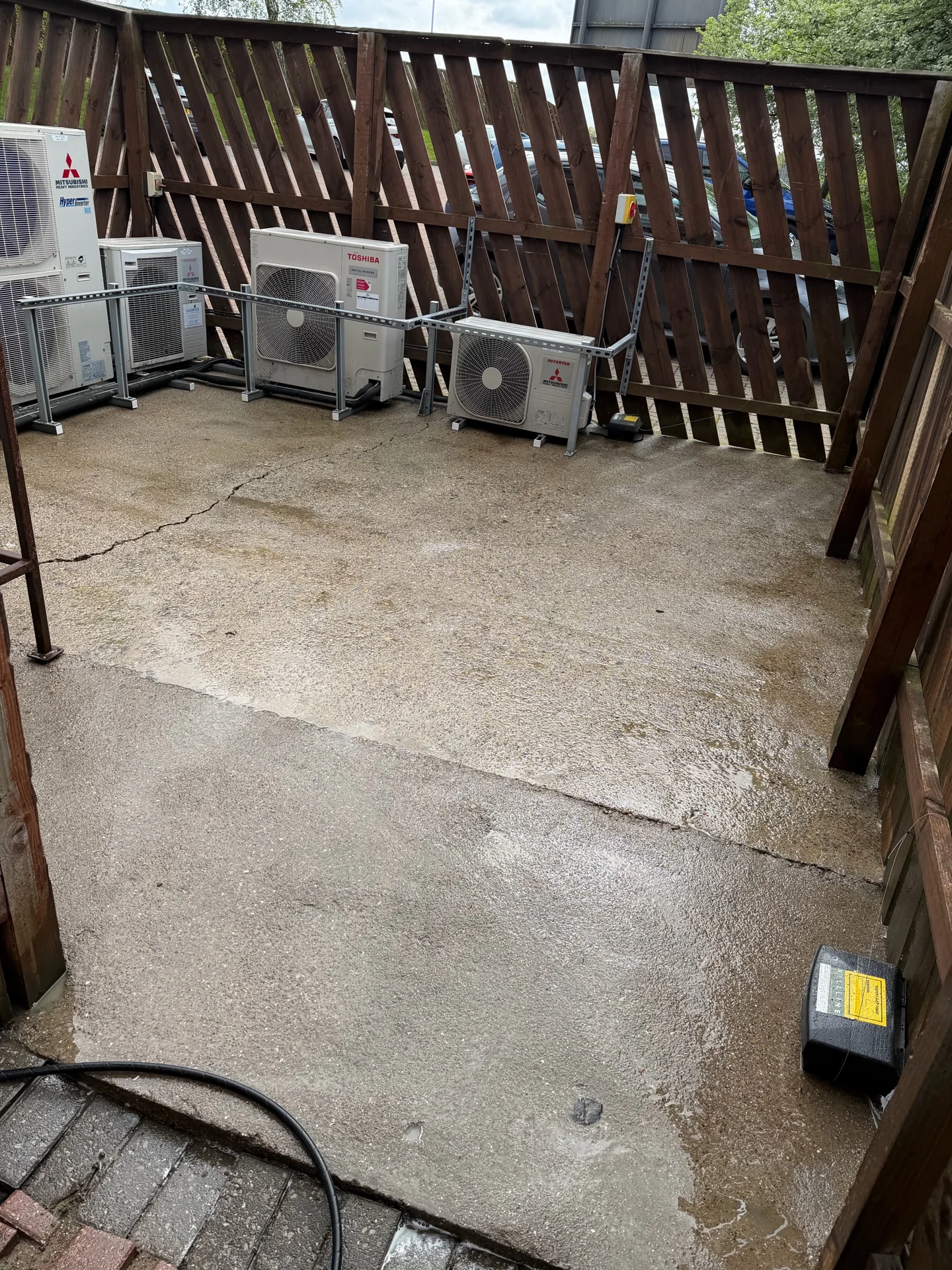 Bin-storage-area sanitisation work in progress at the Redheugh House commercial site