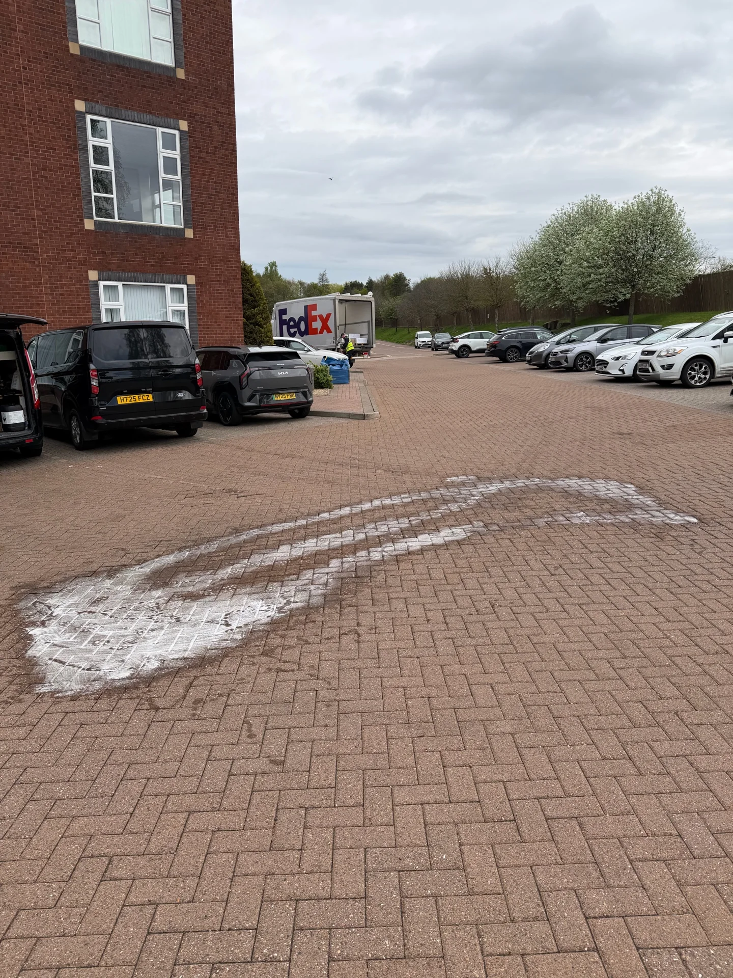 Detail of the oil-treatment work area at the Redheugh House car park