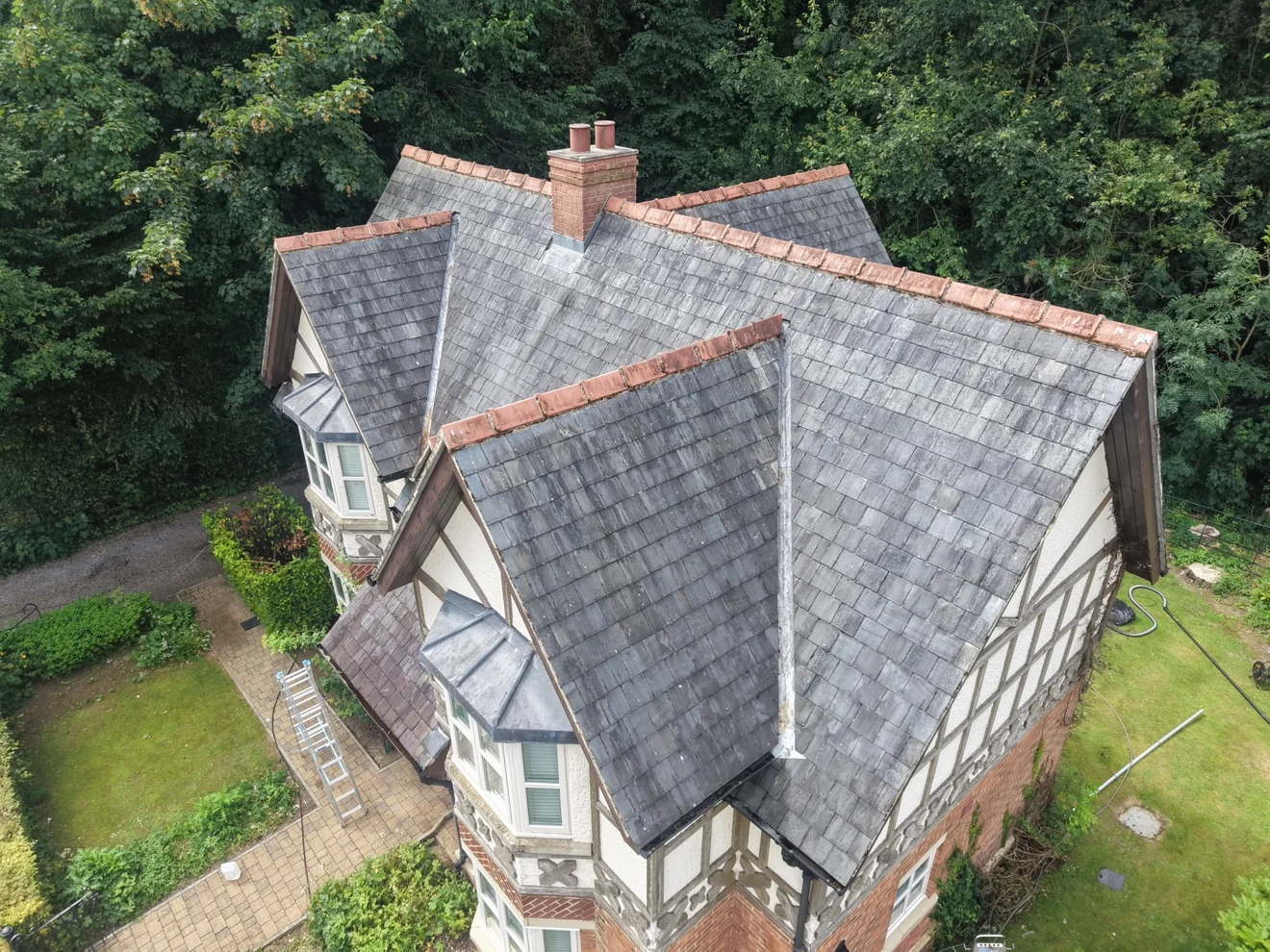 Aerial roof view following the completed Rockliffe Hall Lodges project.