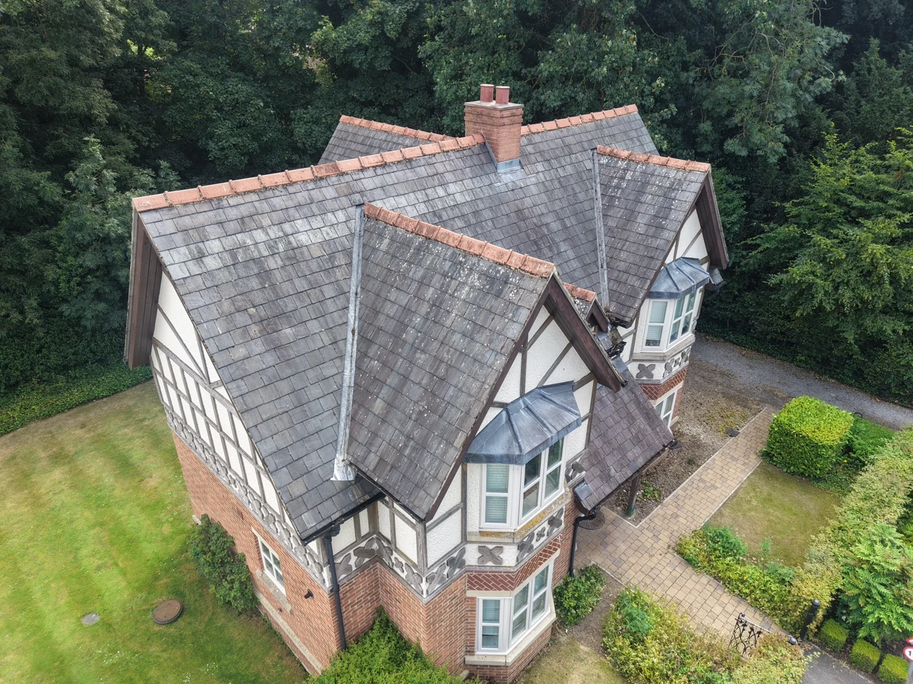 Second aerial roof view following the completed Rockliffe Hall Lodges project.