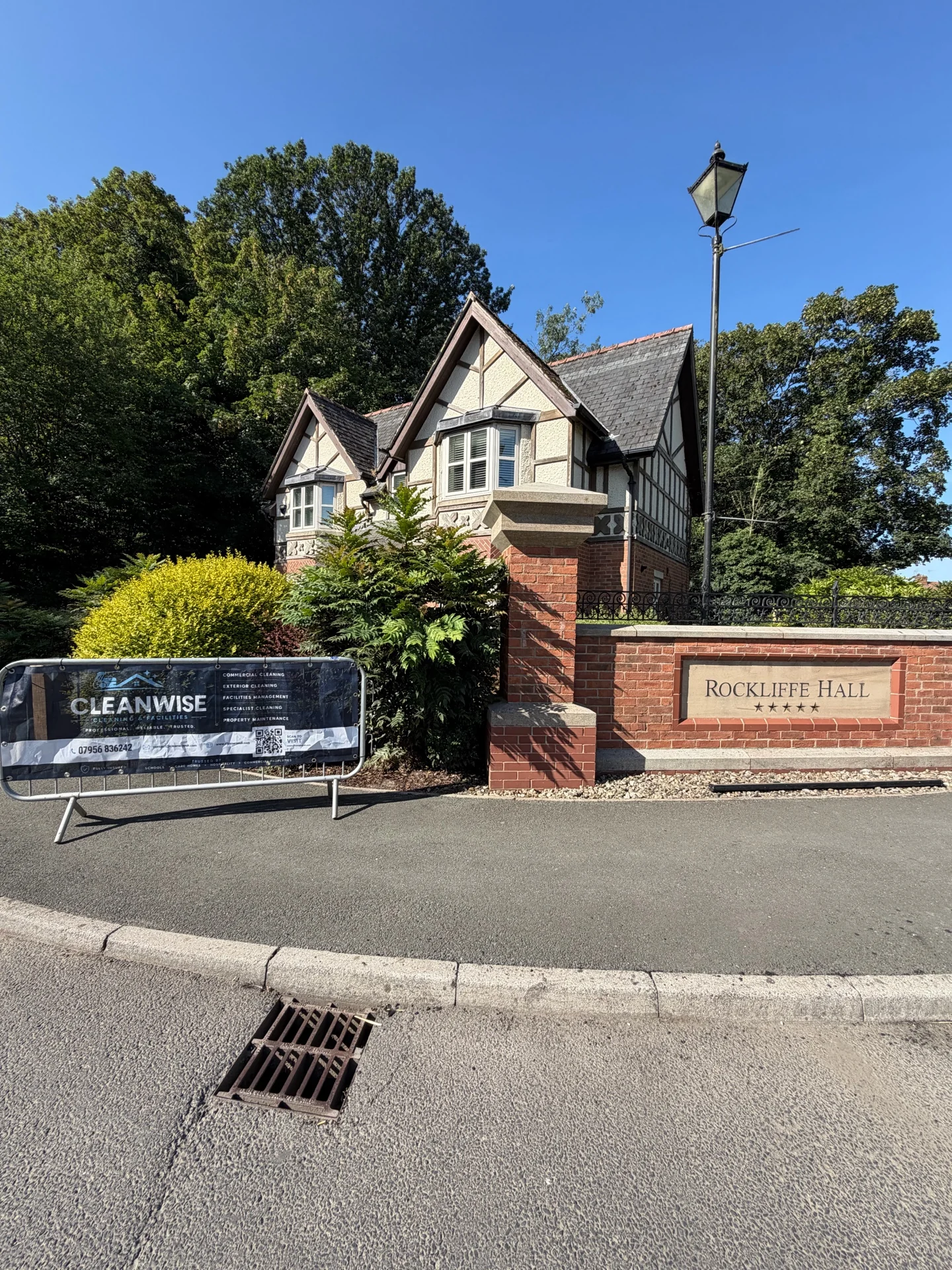 CLEANWISE project set-up at the Rockliffe Hall Lodges exterior-cleaning work.