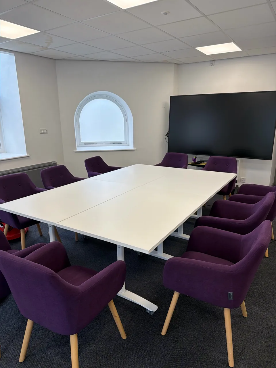 Clean school meeting room ready for use after a detailed clean