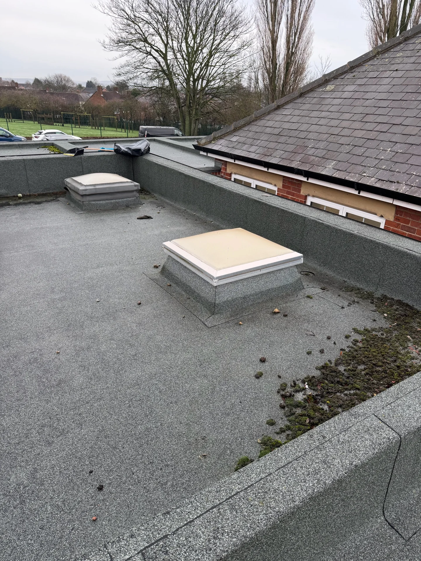 School roof overview recorded during the roof-and-gully cleaning programme