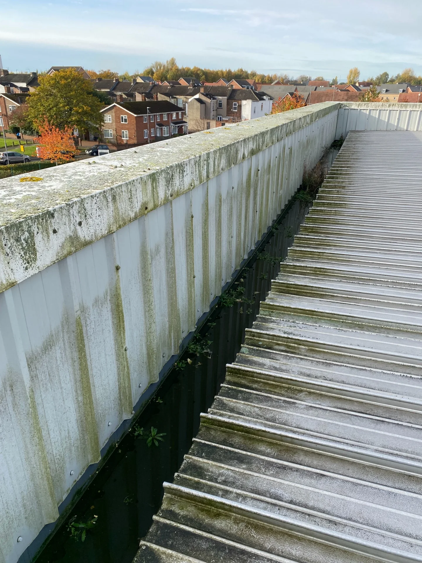 School roof gully line recorded during the cleaning programme
