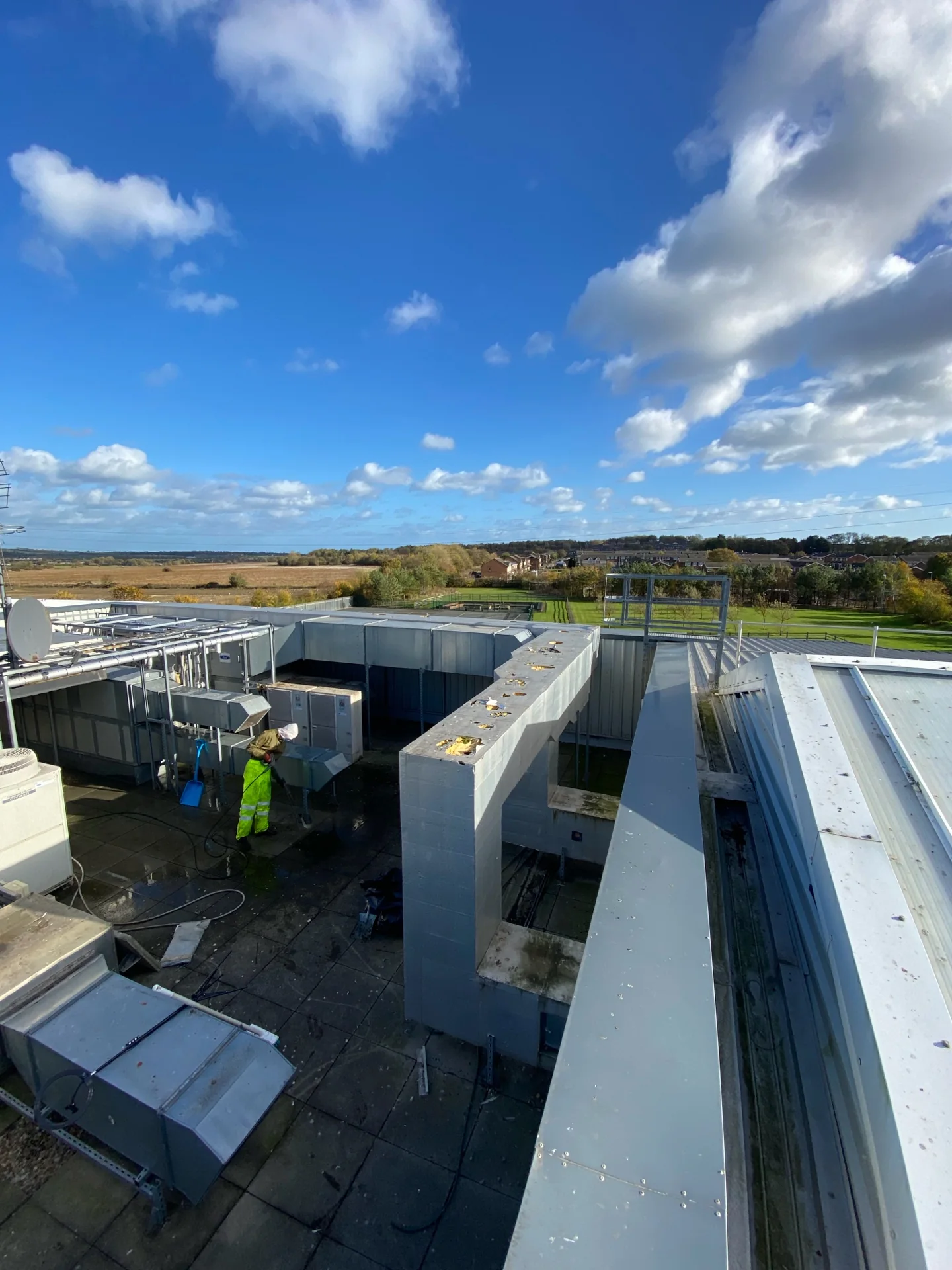 School roof overview recorded during the roof-and-gully cleaning programme